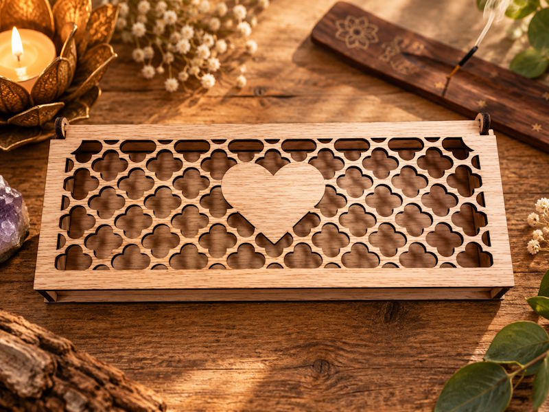 Caja plumier corazón 24 cm